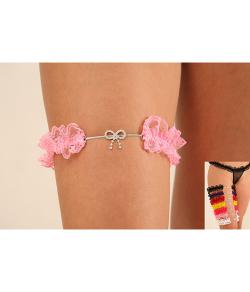Garter (persex) com lacinho em strass - vrias cores
