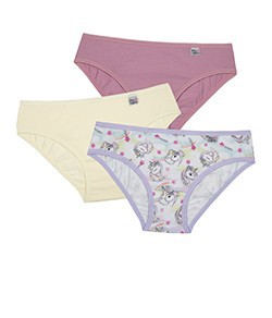 Kit Infantil 3 Calcinhas DelRio (51354) Make/Prola/Unicrnio