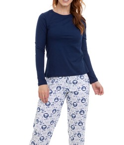 Pijama Longo Gatinho E-Pijama By Sepi (6040/LS223) 100% Algodo e Poliviscose