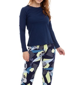 Pijama Longo Geomtrica E-Pijama By Sepi (6059/LS223) 100% Algodo e Viscolycra
