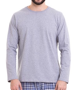 Camiseta Masculina Manga Longa Mescla (LS224) Algodo