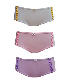 Kit Infantil 3 Calcinhas com Fitinha de Cetim Fofinha By Fofatex (103)