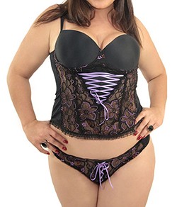Camisete e Calcinha Ksell Plus Size (CT18) Floral c/Fitas