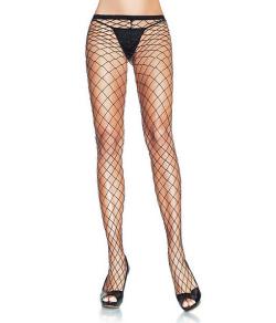 Meia-Cala Arrasto Lurex Leg Avenue (9006) "Lurex Industrial Net Pantyhose"