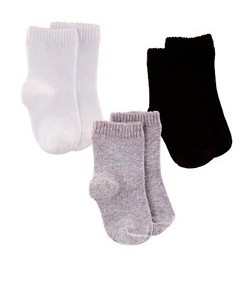 Kit 3 Pares de Meias Lupo Baby (02000-989) Branco/Mescla/Preto