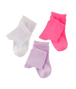 Kit 3 Pares de Meias Lupo Baby (02000-989) Branco/Lils/Rosa