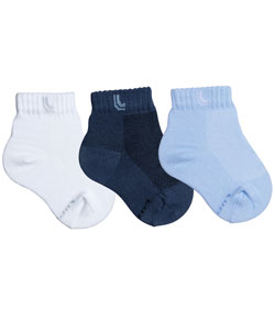 Kit Beb com 3 Pares de Meias Lupo Baby (02025-089) Branco/Marinho/Azul