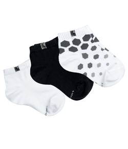 Kit Infantil 3 Pares de Meias Lupo Kids Menino (02632-089) Estampada/Preto/Branco