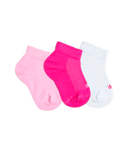 Kit Infantil 3 Pares de Meias Lupo Kids (02725-089) Pink/Branco/Rosa