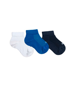 Kit Infantil 3 Pares de Meias Lupo Kids (02725-089) Azul/Branco/Marinho