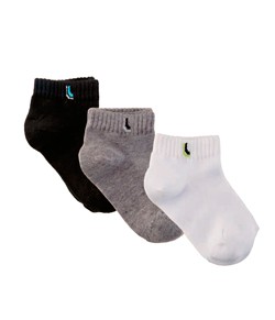 Kit Infantil 3 Pares de Meias Lupo Kids (02725-089) Preto/Mescla/Branco