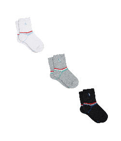 Kit 3 Pares de Meias Listrada Lupo Kids (02727-089) Algodo