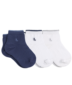 Kit Infantil 3 Pares de Meias Lupo Kids (02725-089) Branco/Azul/Branco
