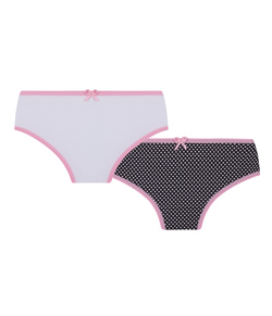 Kit Infantil 2 Calcinhas Lobinha Lupo (00310-088) Algodo - Branco/Preto