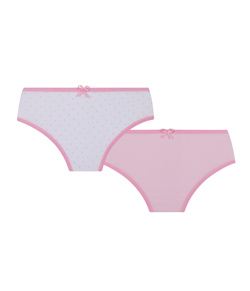 Kit Infantil 2 Calcinhas Lobinha Lupo (00310-088) Algodo - Branco/Rosa