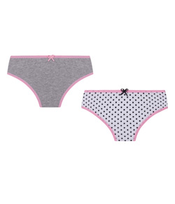 Kit Infantil 2 Calcinhas Lobinha Lupo (00310-088) Algodo - Cinza/Branco