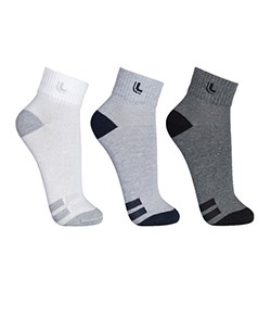 Kit 3 Pares de Meias Soquete Lupo Sport (03860-089) Branca/Cinza/Chumbo