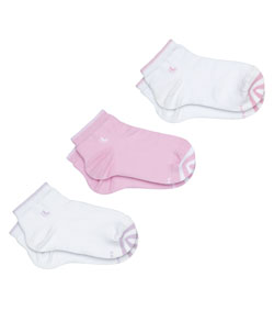 Kit 3 Pares de Meias Cano Soquete (04538-089) Branco/Rosa/Banco