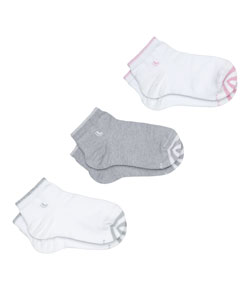 Kit 3 Pares de Meias Soquete Lupo (04538-089) Branco/Cinza/Banco