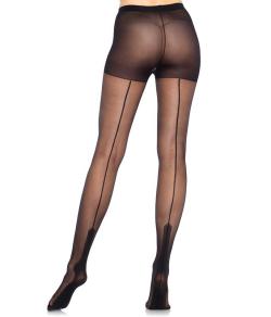Meia-cala Risca Atrs e Calcanhar Cubano Leg Avenue (7905) "Sheer Havana Heel Pantyhose"