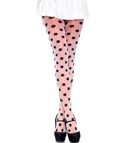 Meia-Cala Po Leg Avenue (7941BP) Spandex Sheer Polka Dot Pantyhose