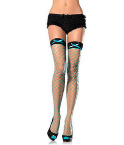 Meia 7/8 Leg Avenue 9064 - "Diamond Net" - Turquesa