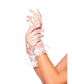 Luvas Leg Avenue "Lace Wrist Length Ruffle Gloves" G1260