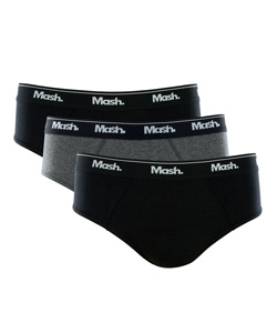 Kit 3 Cuecas Slip Mash (010.04) Preto/Mescla Escuro/Preto