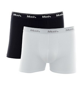 Kit  2 Cuecas Boxer Mash Plus Size (110.18) Branco/Preto