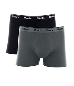 Kit  2 Cuecas Boxer Mash Plus Size (110.18) Cinza Chumbo/Preto