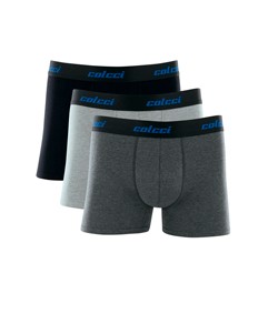 Kit 3 Cuecas Boxer Cotton Colcci (CL1.25) Preto/Mescla Claro/Mescla Escuro