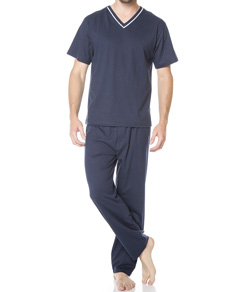 Pijama Masculino Longo Gola V Podiun (8237) 100% Algodão