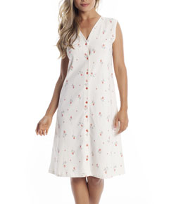 Camisola Aberta Regata Rosas Paulienne Clssica (C.082.63.A) 100% Algodo