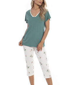 Pijama Capri Floral Paulienne Clssica (C.103.63.P) 100% Algodo