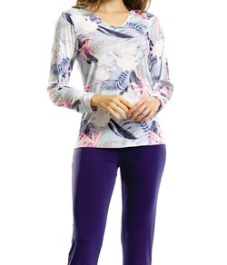 Pijama Longo Floral Paulienne (I.212.62.L) Liganete