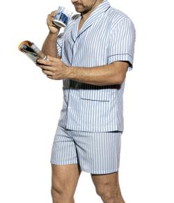 Pijama Curto Masculino Presidente (PC920) Tecido Plano 100% algodo