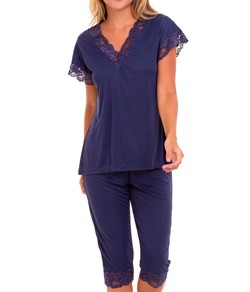 Pijama Capri Liganete com Renda Sepie (2270) Marinho