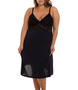 Camisola Curta Liganete Sepie (2367) Detalhes em Renda - Plus Size