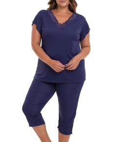 Pijama Capri Liganete Sepie (2470) Marinho - Plus Size