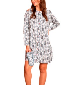 Camisola Aberta Gatinhos Pzama Anna Bi (040092) 100% Algodo
