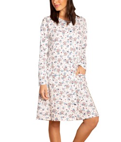 Camisola Aberta Floral com Bolsos Pzama Anna Bi (050040) 100% Algodo