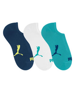 Kit 3 Pares de Meias Sapatilha Puma Masculina (4515-001) Marinho/Branco/Oceano