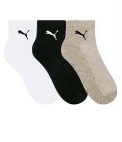 Kit 3 Pares de Meias Cano Mdio Puma Feminina (4740-001) Branco/Preto/Mescla