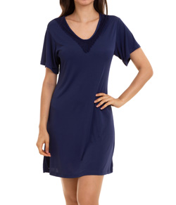 Camisola Curta com Renda Sepie (1001) Liganete - Marinho