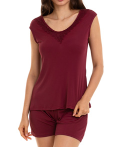 Pijama Curto Regata Sepie (1051) Liganete - Vinho