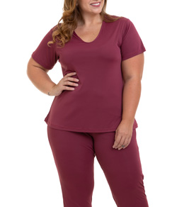 Pijama Longo Liganete Sepie (1052-PL) Plus Size - Vinho