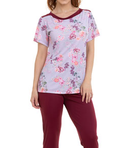 Pijama Longo Floral Buquê Sepie (2554) Liganete