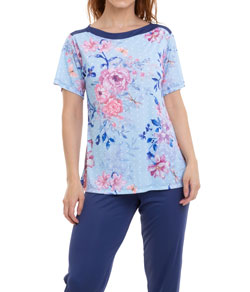 Pijama Longo Floral Poá Sepie (2554) Liganete