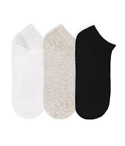 Kit 3 Pares de Meias Trifil (T06606/6606) Branco/Cinza/Preto