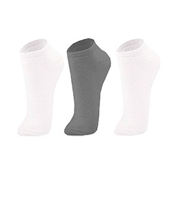 Kit 3 Pares de Meias Trifil (T07064/7064) Branco/Cinza/Branco
